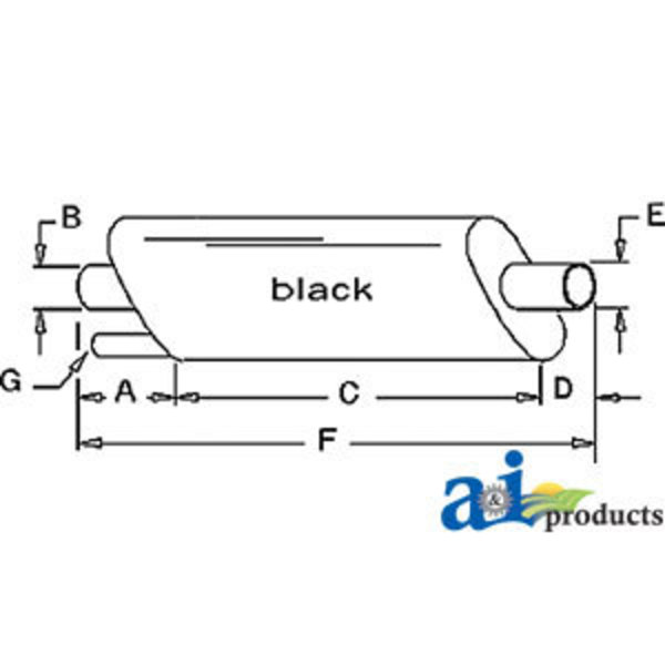 A & I Products Muffler 38" x8.5" x5" A-303387712